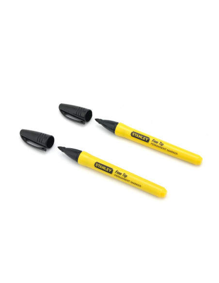 Stanley 0-47-316, set doua markere negre, cu varf subtire, blister