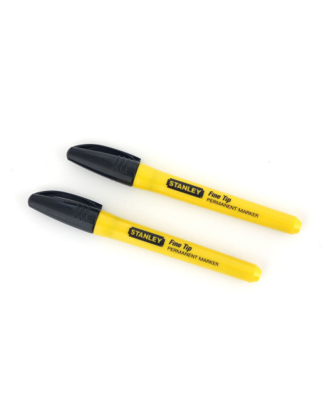 Stanley 0-47-316, set doua markere negre, cu varf subtire, blister