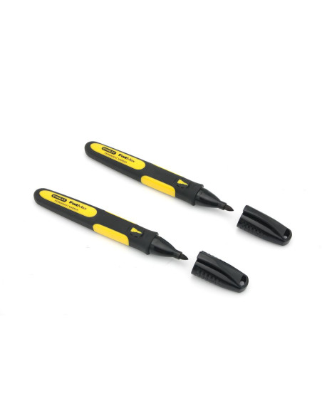 Stanley 0-47-312, Set 2 markere negre Fatmax, permanente cu varf subtire