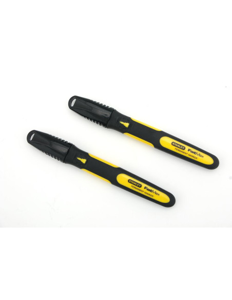 Stanley 0-47-312, Set 2 markere negre Fatmax, permanente cu varf subtire