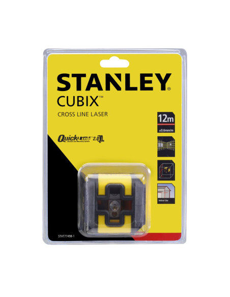 Stanley STHT77498-1, nivela laser cubix cu linie in cruce, lumina rosie, auto-nivelare, prindere cu clema, QuickLink, raza actiu