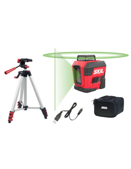 SKIL 1961 DA Nivela laser cu linie în cruce 360 grade, lumina verde, raza actiune 30m, Accu Li-Ion, include incarcator micro USB