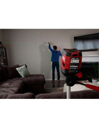 SKIL 1911 DA Nivela laser cu linie în cruce, lumina verde, raza actiune 20m, prindere trepied 1/4, Accu Li-Ion, include incarcat