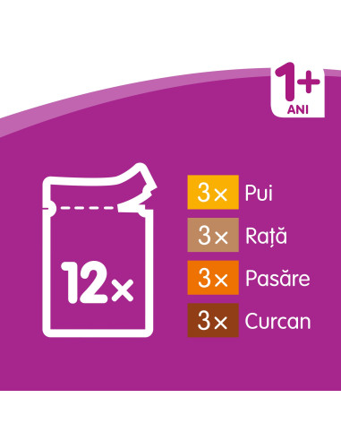 Hrana umeda pentru pisici Whiskas Multipack selectii Pasare 12x100g