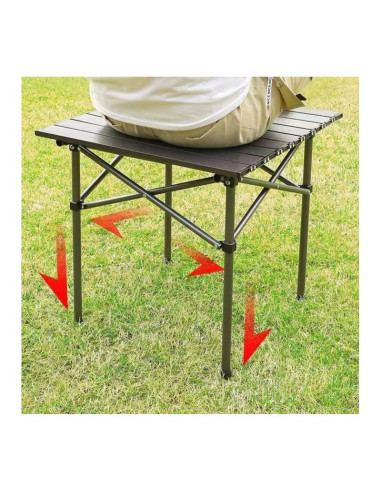 Masa pliabila pentru gradina, camping sau pescuit, maro, tip valiza, JollyMag, SC10BR, 53x51x50 cm