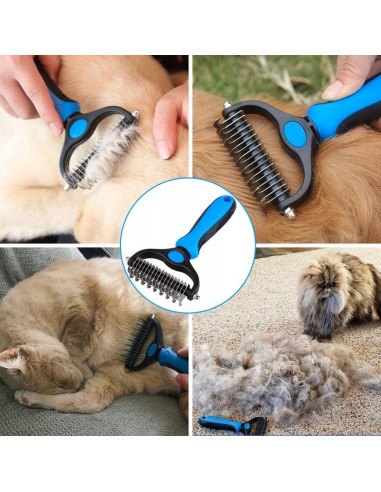 Pieptene de tuns caini si pisici, pentru descalcire blana, anti-naparlire, par lung si scurt, JollyMag, SCZ04