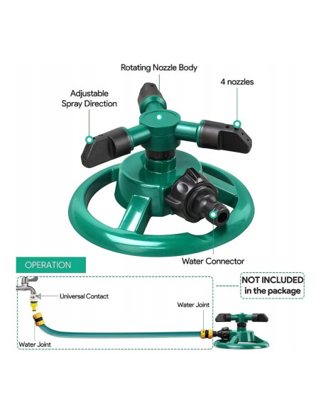 Aspensor de gradina, rotativ, 3 brate reglabile pentru udare plante, JollyMag, OGR01