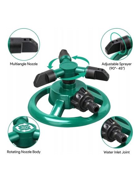 Aspensor de gradina, rotativ, 3 brate reglabile pentru udare plante, JollyMag, OGR01