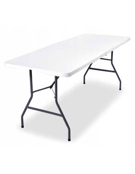 Masa pliabila alba, pentru gradina, camping sau pescuit, tip valiza, JollyMag, SC02, 70x180 cm