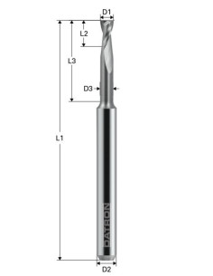 Freza de adancime, Toric Cut, 2 caneluri, Datron 00781025, 2.5x3.5x3.0mm 2