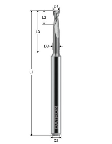 Freza de adancime, Toric Cut, 2 caneluri, Datron 00781025, 2.5x3.5x3.0mm
