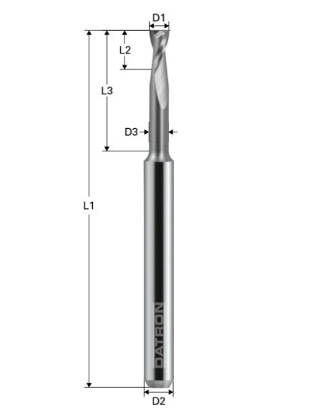 Freza de adancime, Toric Cut, 2 caneluri, Datron 00781025, 2.5x3.5x3.0mm
