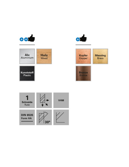 Freza cu 2 caneluri, Datron 0068606, 0.6x3.0x3.175mm