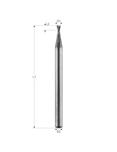Freza pt. otel, X.CEED, 2 caneluri, Datron 0078015K, 1.5x3.0x3.0mm