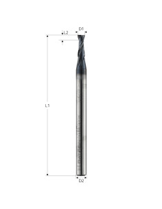 Freza pt. otel, X.CEED, 2 caneluri, Datron 0078022K, 2.2x5.0x3.0mm 2