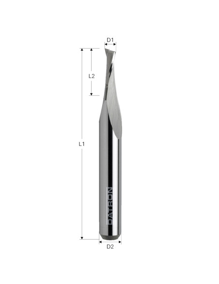 Freza cu 2 caneluri, HSC+, pt. plastic, Datron 0068824, 2.4x6.0x3.175mm