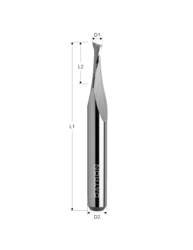 Freza cu 2 caneluri, HSC+, pt. plastic, Datron 0068820A, 2.0x6.0x3.0mm