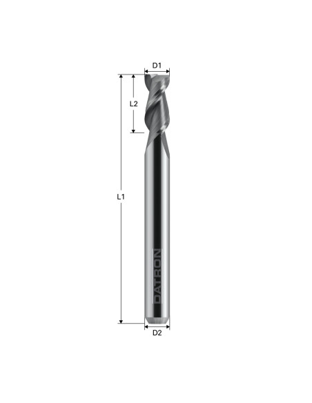 Freza pentru contur, 2 caneluri, Datron 0068036, 6.0x13.0x6.0mm