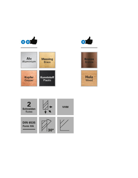 Freza cu 2 caneluri, Datron 0068100A, 10.0x25.0x10.0mm