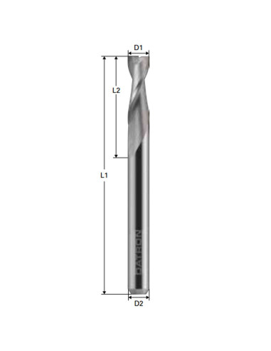 Freza cu 2 caneluri, Datron 0068620, 2.0x8.0x3.175mm
