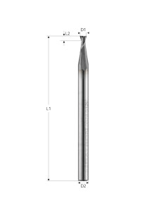 Freza pt. otel, X.CEED, 2 caneluri, Datron 0078019K, 1.9x4.0x3.0mm 2