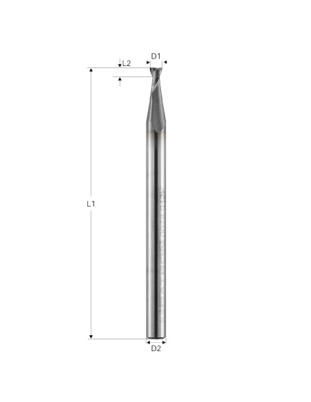 Freza pt. otel, X.CEED, 2 caneluri, Datron 0078019K, 1.9x4.0x3.0mm