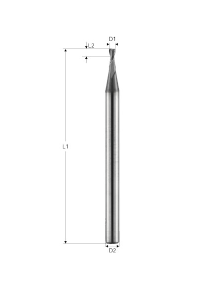 Freza pt. otel, X.CEED, 2 caneluri, Datron 0078014S, 1.4x1.4x3.0mm