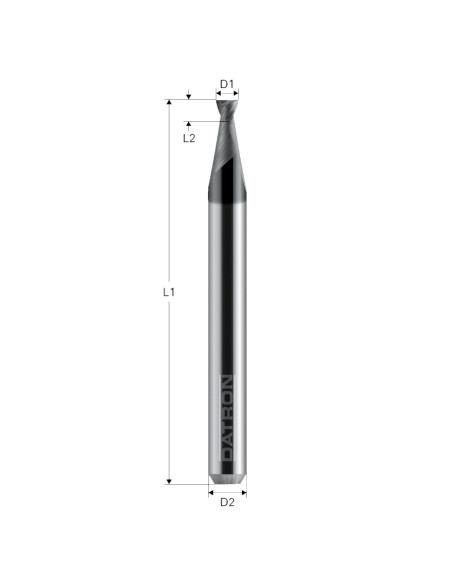Freza pt. otel, X.CEED, 2 caneluri, Datron 0078010S, 1.0x1.2x3.0mm