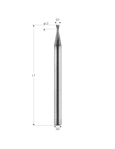 Freza pt. otel, X.CEED, 2 caneluri, Datron 0078013S, 1.3x1.2x3.0mm 2