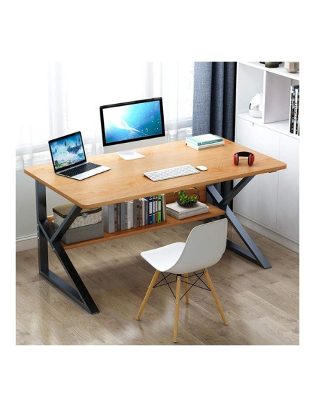 Masa de gaming, birou cu raft maro deschis, 80x40 cm, JollyMag, STL04BR