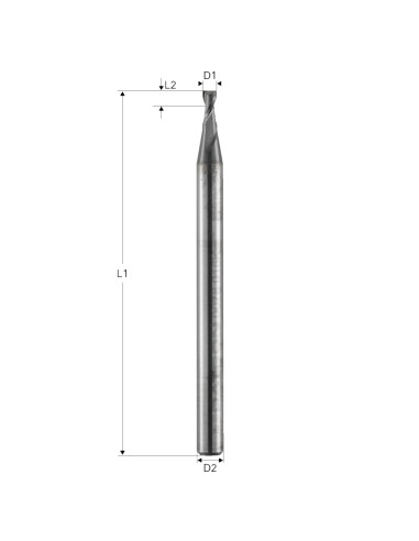 Freza pt. otel, X.CEED, 2 caneluri, Datron 0078016K, 1.6x3.2x3.0mm