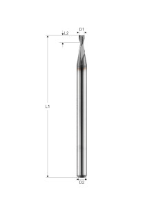 Freza pt. otel, X.CEED, 2 caneluri, Datron 0078017S, 1.7x1.4x3.0mm 2