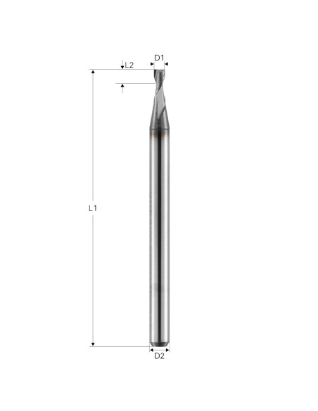 Freza pt. otel, X.CEED, 2 caneluri, Datron 0078017S, 1.7x1.4x3.0mm