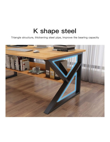 Masa de gaming, birou cu raft alb-bej, 80x40 cm, JollyMag, STL04B