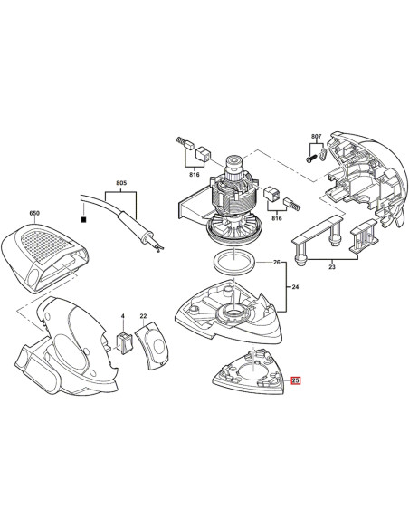 SKIL 2610394263, Kit placa de baza pentru slefuitorul multifunctional Octo 7207