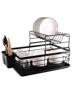 Scurgator de vase modern, cu doua niveluri, metal negru, JollyMag, SU04CZ