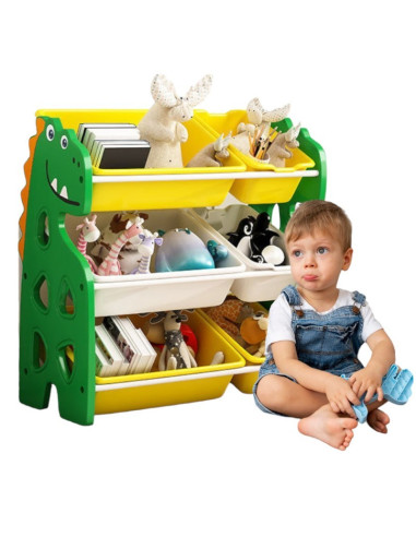 Organizator pentru jucarii, dulap depozitare pentru copii, model dinozaur, JollyMag, PO17