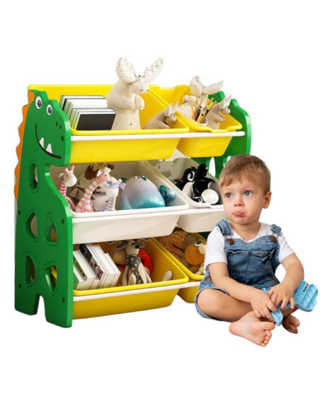 Organizator pentru jucarii, dulap depozitare pentru copii, model dinozaur, JollyMag, PO17