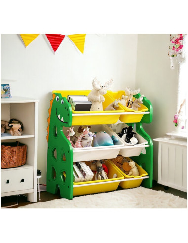 Organizator pentru jucarii, dulap depozitare pentru copii, model dinozaur, JollyMag, PO17