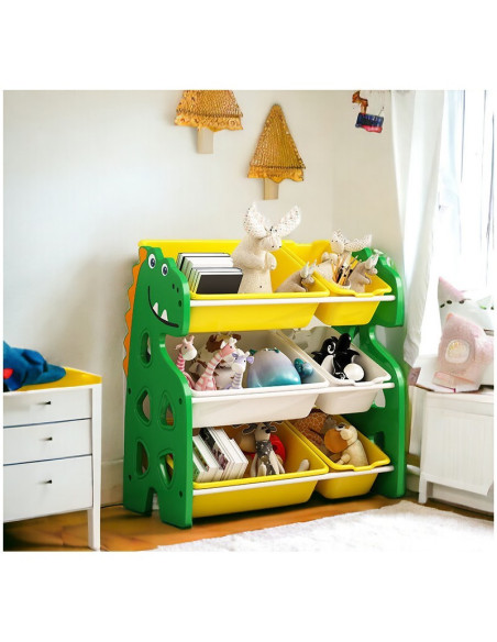 Organizator pentru jucarii, dulap depozitare pentru copii, model dinozaur, JollyMag, PO17