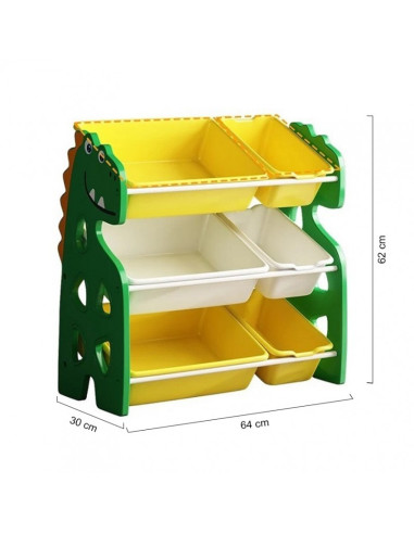 Organizator pentru jucarii, dulap depozitare pentru copii, model dinozaur, JollyMag, PO17