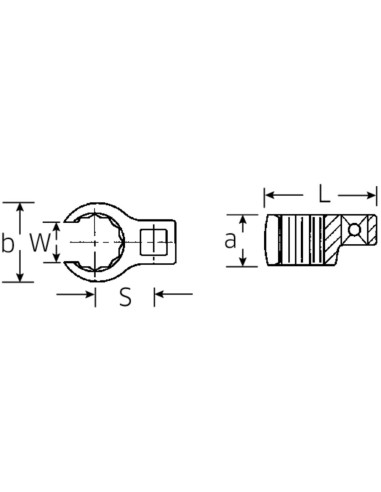 Cap deschis cheie dinamometrica, Stahlwille 440 A 2 3/8, prindere 1/2", deschidere 2 3/8"