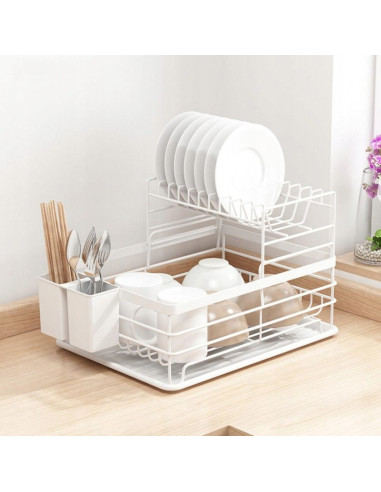 Scurgator de vase modern, cu doua niveluri, metal alb, JollyMag, SU04B