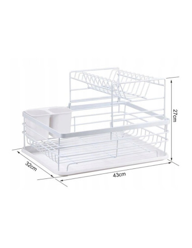 Scurgator de vase modern, cu doua niveluri, metal alb, JollyMag, SU04B