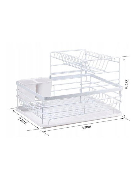 Scurgator de vase modern, cu doua niveluri, metal alb, JollyMag, SU04B Scurgator de vase modern, cu doua niveluri, metal alb, JollyMag, SU04B