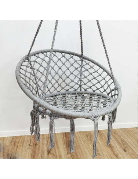 Leagan gri, tip scaun suspendat, cu perna, maxim 120 de kg,  JollyMag, KR33SZ