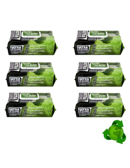 Set 6 pachete de servetele umede Bio Multiuse, UltraGrime 5940, 38 cm x 25 cm, 600 de bucati reciclabile