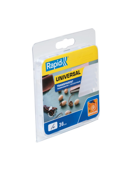 Rapid 40107948, set 36 batoane de adeziv, universale, transparente, 7 x 90 mm
