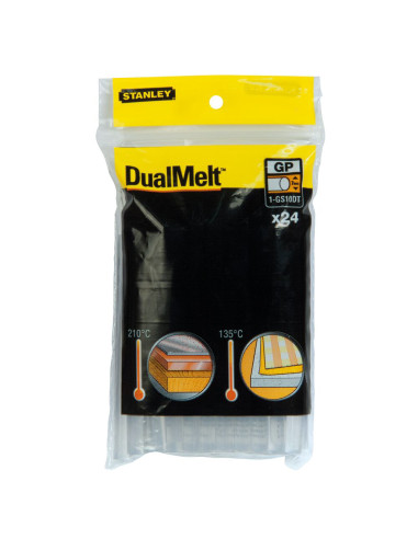 Stanley 1-GS10DT, Set 24 batoane de lipici DualMelt, transparente, utilizare universala, 7mm
