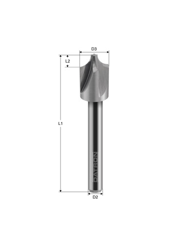 Freza cu raza externa, 4 caneluri, Datron 00684145, R 4.5, 3.0x3.5x6.0mm